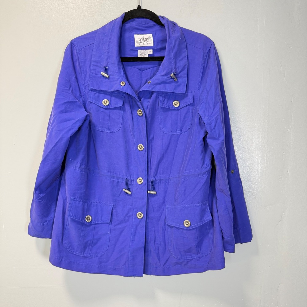 LAL Live a Little Purple Utility Field Jacket Cotton Blend Size M 250409